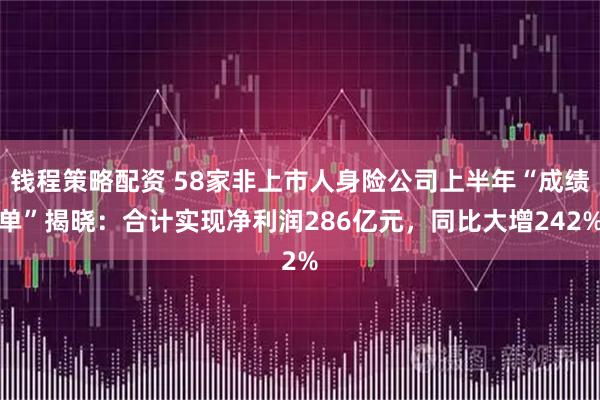钱程策略配资 58家非上市人身险公司上半年“成绩单”揭晓：合计实现净利润286亿元，同比大增242%