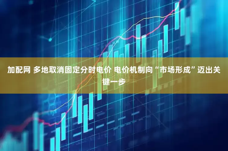 加配网 多地取消固定分时电价 电价机制向“市场形成”迈出关键一步